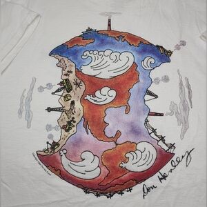 Vintage 1994 Hard Rock Don Henley Art Eagles Band White Graphic T-Shirt XL